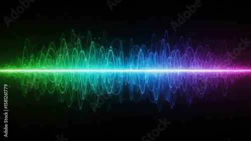 Colorful abstract sound waves graphic design
