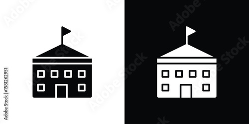 Foto City hall icon symbol. Simple, flat design for and apps