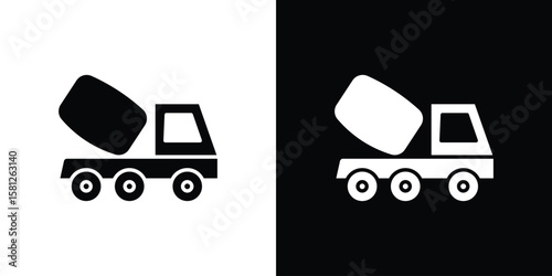 Quadro su tela Cement truck icon symbol. Simple, flat design for and apps