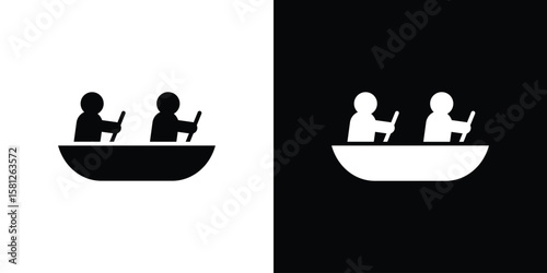 Cuadro en lienzo Boat race icon symbol. Simple, flat design for and apps