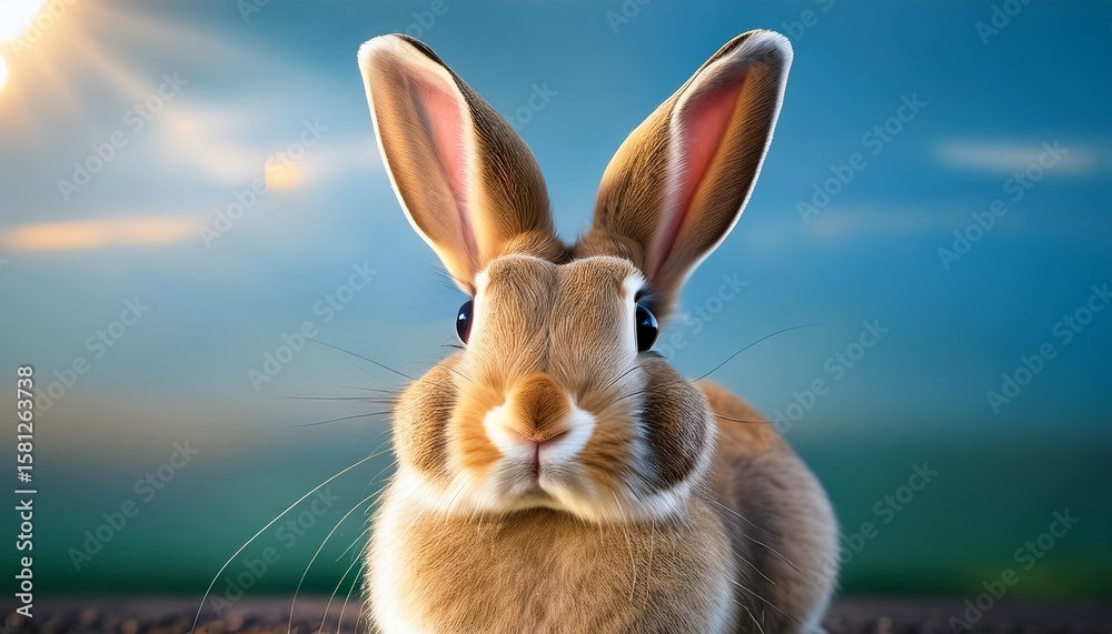 Obraz premium action shapes a rabbit its ears