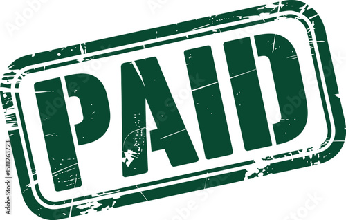 Grunge Rubber Stamp Style "PAID" Label Illustration
