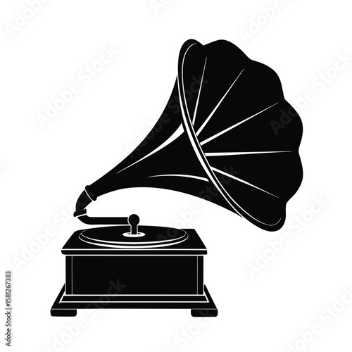 vintage gramophone isolated on white