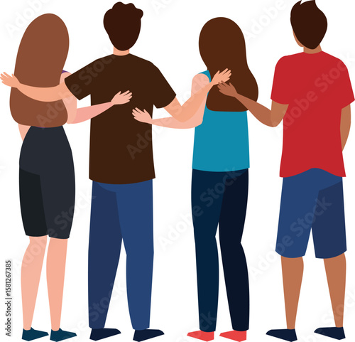 Happy black people illustration