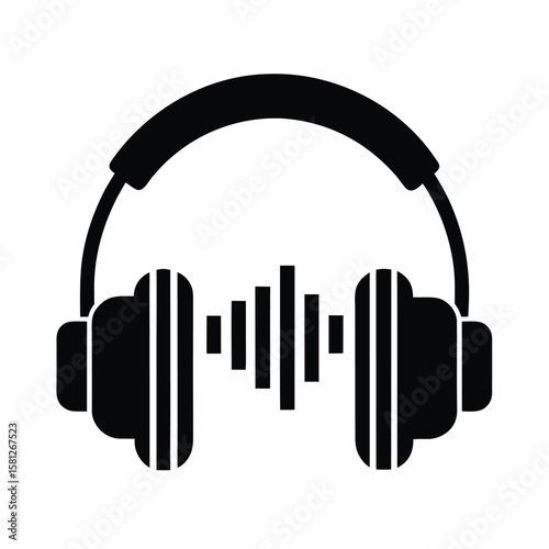 vector illustration of a headphones icon