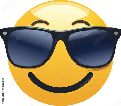 Cool Emoji Face with Sunglasses and Chill Expression