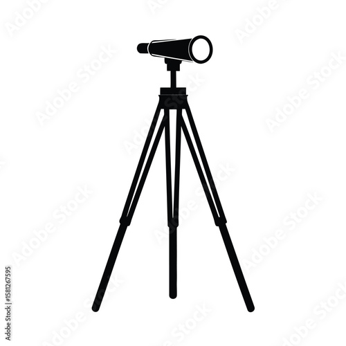 telescope on tripod vector illustration 