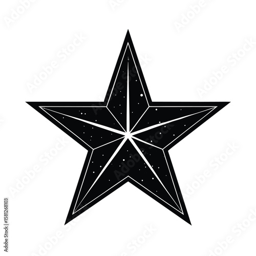 silver star isolated on white