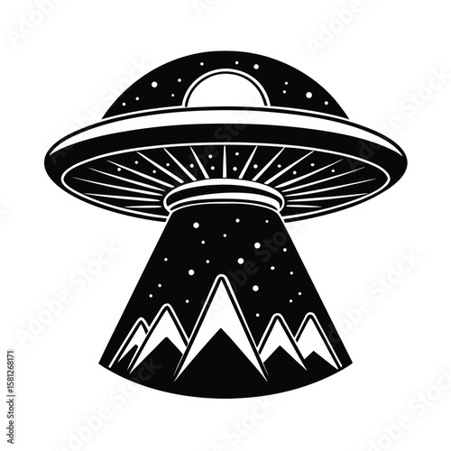 vector illustration of a cartoon ufo
