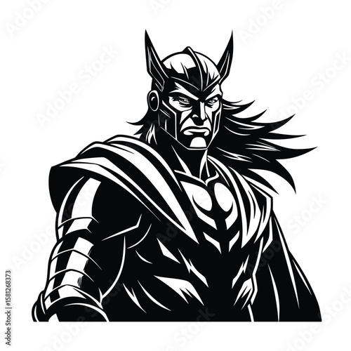 black and white cartoon illustration of a young man
