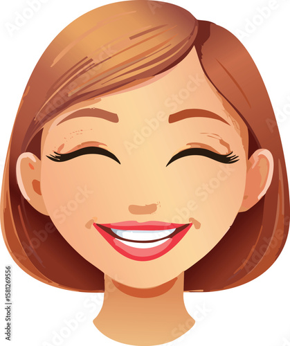 Shy Smiling Emoji Face with Gentle Blush Expression
