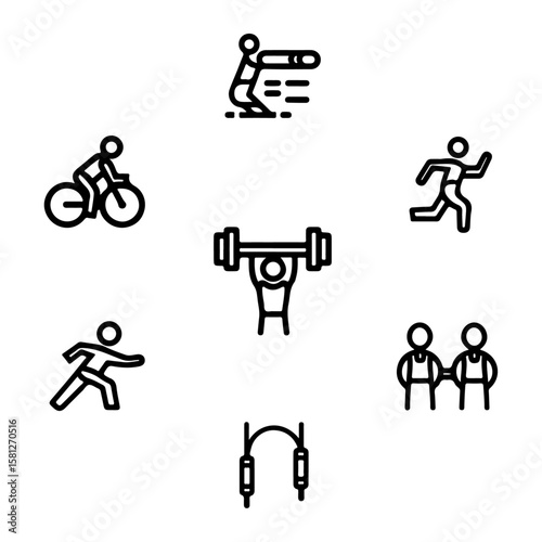 "Healthy Lifestyle Vector Icons – Fitness, Wellness & Monitoring"