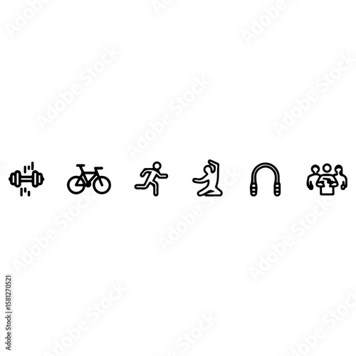 "Healthy Lifestyle Vector Icons – Fitness, Wellness & Monitoring"