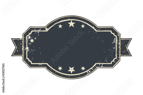 Vintage banner vector graphic with grunge texture and star accents design art