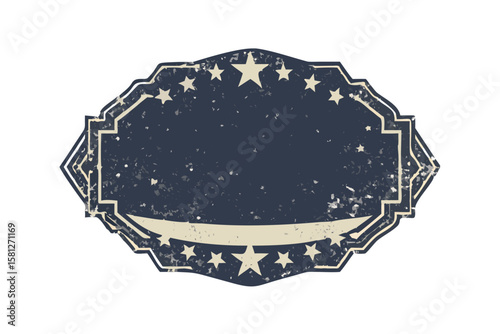 Distressed patriotic label with stars and stripes vintage style vector art