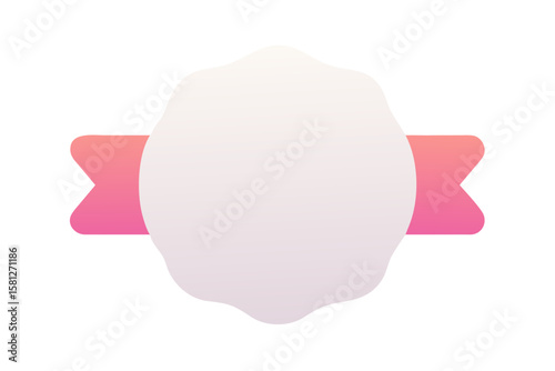 Download blank badge vector graphic with ribbon for free design and template use