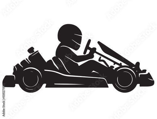 GO CART RACING SILHOUETTE