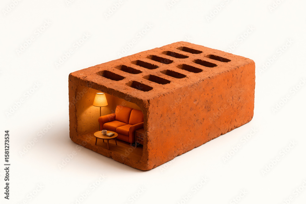 Cozy living room inside brick. Cozy living room inside brick.