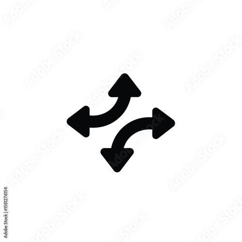 Interconnected curved arrows signifying choices, direction, or transition.