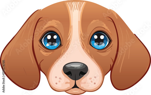 Begging Emoji Face with Puppy-Dog Eyes Expression Illustration