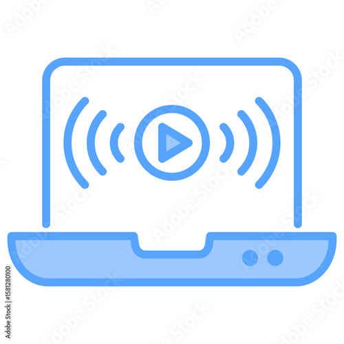 Live Streaming Blue Icon