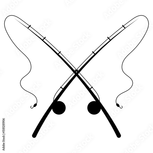 Fishing rod vector icon. Spinning illustration sign. Fishing symbol or logo.