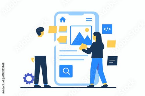 Collaborative App Development Illustration