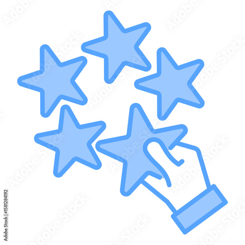 Five Stars Blue Icon