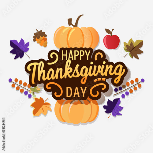 Festive Happy Thanksgiving Vector Graphics