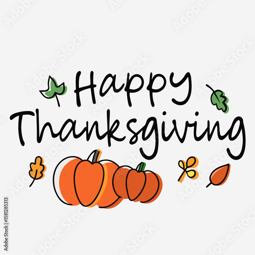 Festive Happy Thanksgiving Vector Graphics