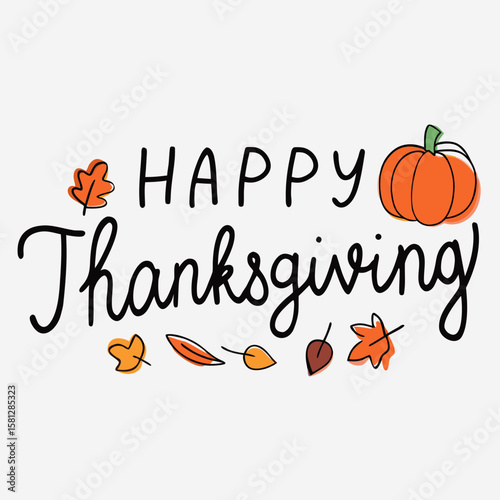 Festive Happy Thanksgiving Vector Graphics