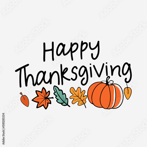 Festive Happy Thanksgiving Vector Graphics