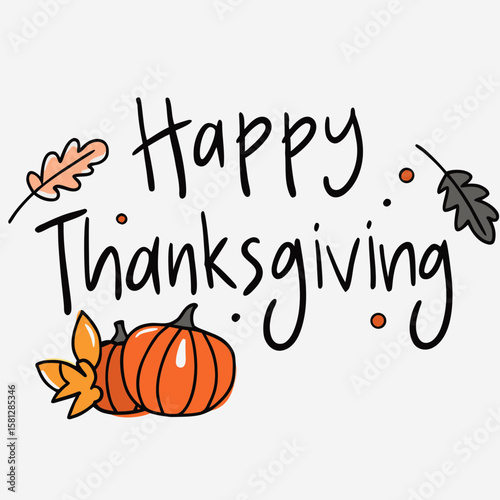 Festive Happy Thanksgiving Vector Graphics