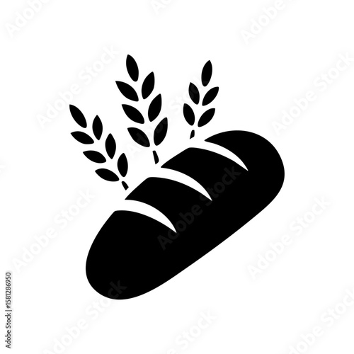 loaf icon with dynamic grain bursts