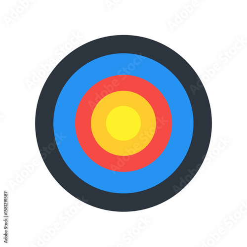 Target bullseye icon archery marksmanship round circle aim point focus design