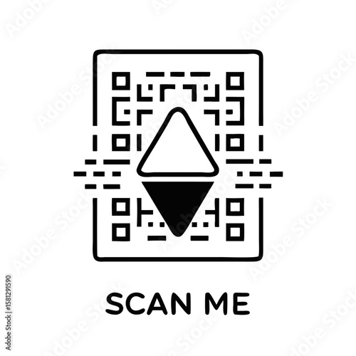 Scan qr code with arrow for mobile payment and information access technology