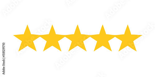 Five star rating review gold stars customer satisfaction best quality product