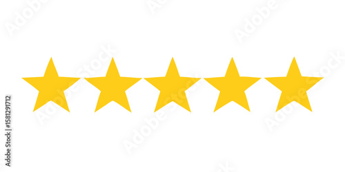 Five star rating vector image for customer satisfaction and product review icon