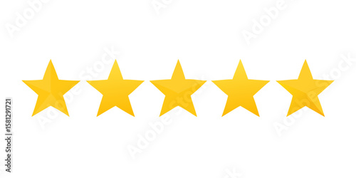 Five star rating review vector graphic for customer feedback and satisfaction