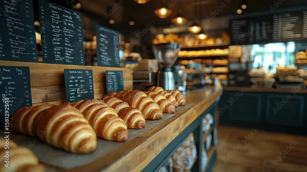 Bakery croissants display food photography