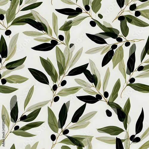 Olive Branch Abstract Pattern Design
