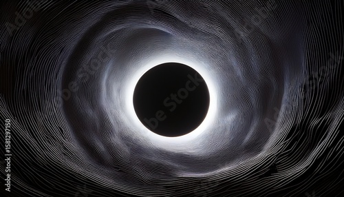 a black hole with a white circle in the center