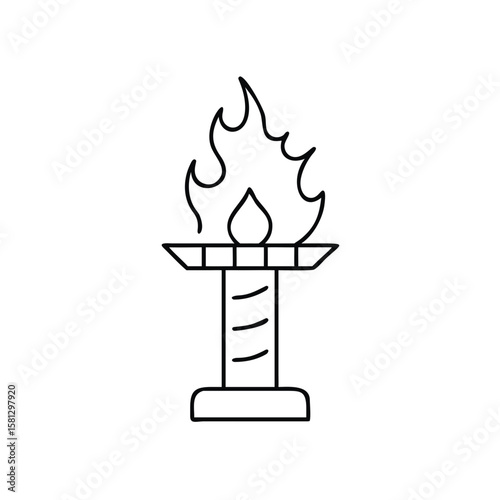 Icon of a pillar with flames symbolizing fire and light