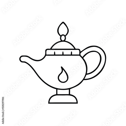 Roman oil lamp icon with a droplet design