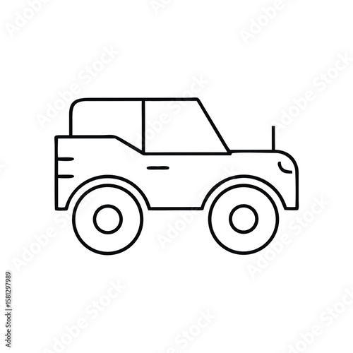 Rugged off-road vehicle icon in minimalist style
