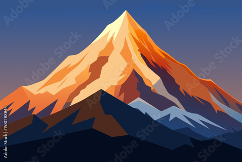 Autumn sunset paints the sky over Mount Fuji, a snow-capped volcanic peak in the Japanese mountain landscape