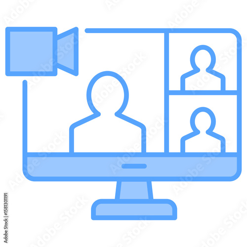 Work From Home Blue Icon