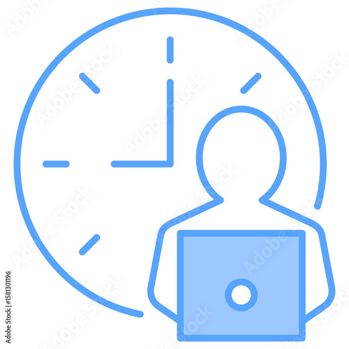 Work From Home Blue Icon
