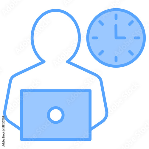 Work From Home Blue Icon