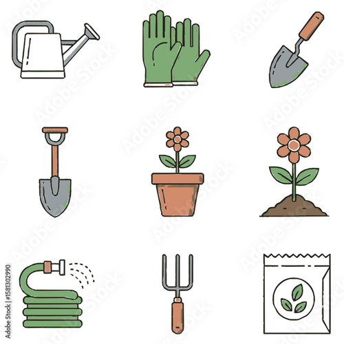 Create Stunning Designs with Editable Gardening & Flower Icons